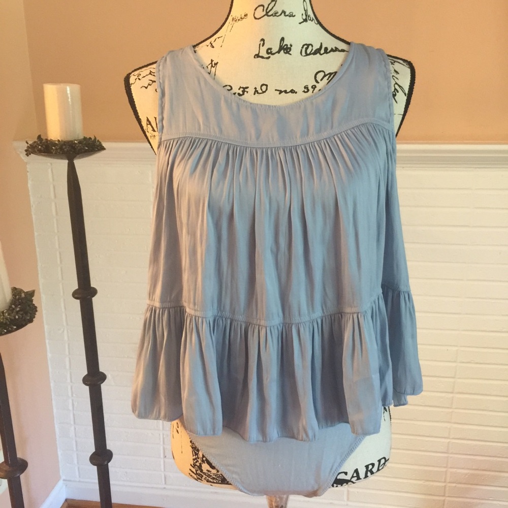 Free People Ruffle Layered Body Suit